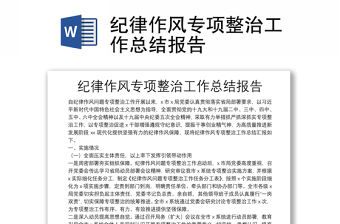 紀律作風專項整治工作總結報告