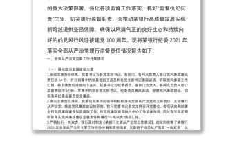 紀委落實全面從嚴治黨監督責任情況報告