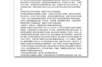 黨總支20**年度全面從嚴治黨工作總結 （學校）