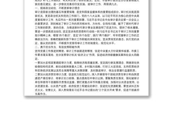 在市委審計委員會第一次全體會議上的主持講話