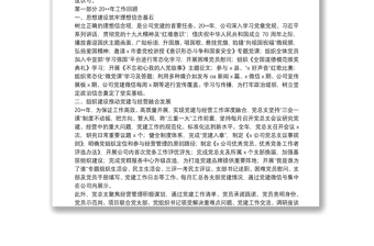 20**年黨建工作總結及20**年工作計劃：務實創(chuàng)新抓黨建 全力以赴促發(fā)展