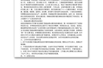 某某單位黨支部工作開展情況匯報