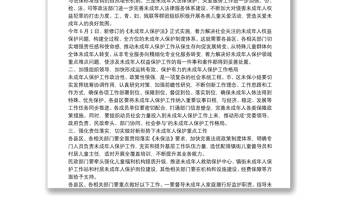在市未成年人保護工作領(lǐng)導小組第一次全體會議上的講話