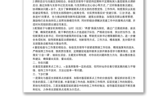 縣黨員領(lǐng)導(dǎo)干部黨支部聯(lián)系點工作開展情況總結(jié)
