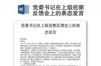 黨委書記在上級巡察反饋會上的表態(tài)發(fā)言