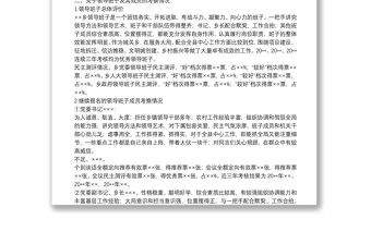 XX鄉領導班子換屆考察綜合報告