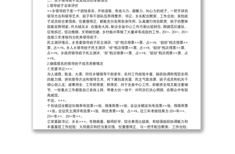 XX鄉(xiāng)領(lǐng)導(dǎo)班子換屆考察綜合報(bào)告