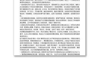 公司黨委書記在參加X黨支部黨史學習教育專題組織生活會上的點評總結講話