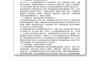 落實(shí)意識(shí)形態(tài)工作責(zé)任專(zhuān)項(xiàng)巡察報(bào)告（企業(yè)）