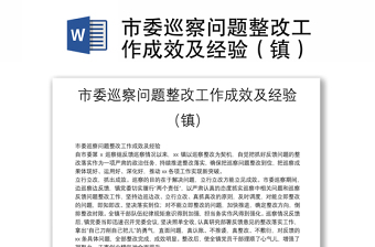 市委巡察問(wèn)題整改工作成效及經(jīng)驗(yàn)（鎮(zhèn)）