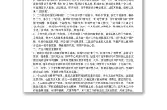 20**年組織生活會鄉鎮黨政辦黨員個人對照檢查發言材料