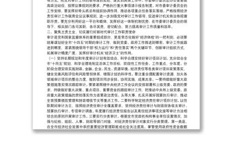 X市委書記在審計委員會會議上的講話