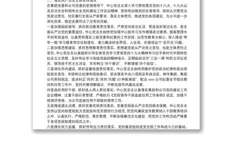 黨委巡察組巡察黨總支專項匯報材料