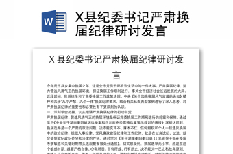 X縣紀(jì)委書記嚴(yán)肅換屆紀(jì)律研討發(fā)言
