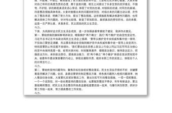 縣委書記在黨史學習教育專題民主生活會上的總結講話