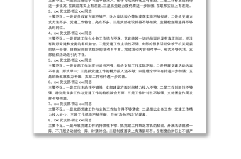 支部書記述職評(píng)議會(huì)點(diǎn)評(píng)及講話