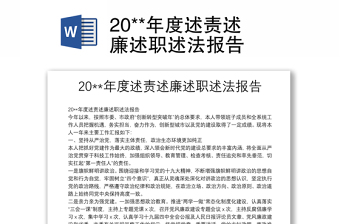 20**年度述責(zé)述廉述職述法報(bào)告
