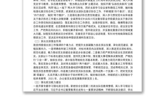 高校辦公室黨支部書記2021年度抓基層黨建工作述職報告