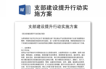 支部建設提升行動實施方案