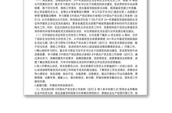 年度組織生活會和民主評議黨員情況綜合報告（集團公司黨委）