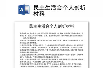 民主生活會個人剖析材料