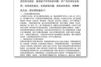 区委常委班子民主生活会对照检查材料（上年落实+意识形态落实+四个方面对照+分析+措施）