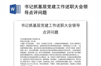 書記抓基層黨建工作述職大會領導點評問題