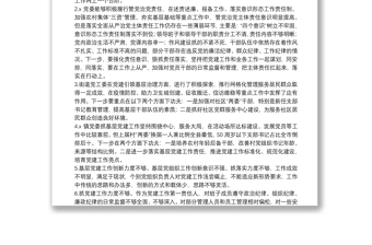 書記抓基層黨建工作述職大會領導點評問題