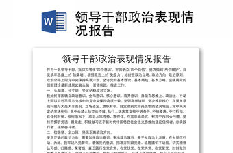 領導干部政治表現情況報告