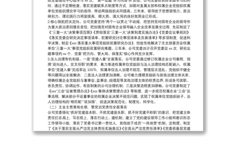 國有公司（集團公司）黨建提升三年行動工作情況報告