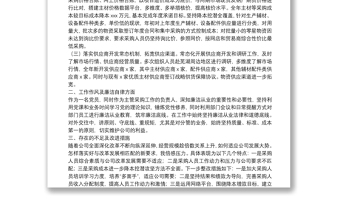 公司物資管理部長述職述廉報告