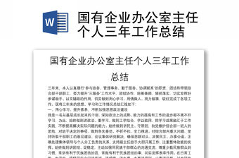 國有企業辦公室主任個人三年工作總結