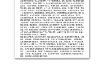 在2021年專題民主生活會上的表態發言