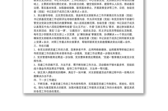 縣黨委（黨組）書記及班子成員黨支部聯(lián)系點(diǎn)工作總結(jié)