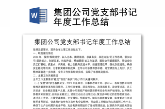 集團公司黨支部書記年度工作總結(jié)