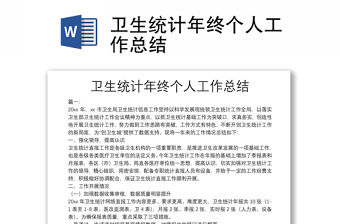 衛生統計年終個人工作總結