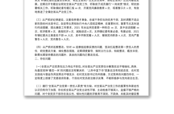 關(guān)于履行全面從嚴(yán)治黨責(zé)任情況匯報(bào)
