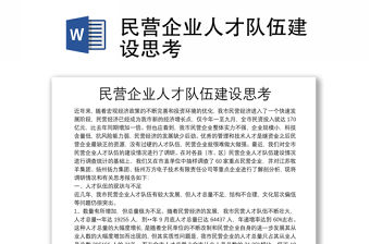 民營企業人才隊伍建設思考