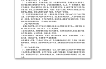 “不忘初心、牢記使命”專題組織生活會個人檢視剖析材料