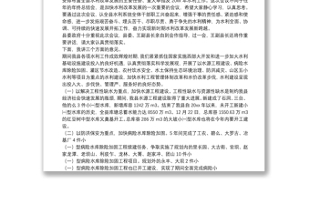 水利局長年度工作總結(jié)及工作思路