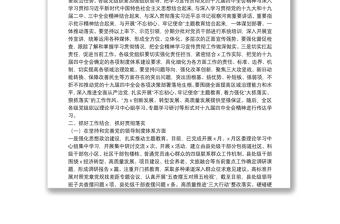 貫徹落實黨的十九屆四中全會精神情況報告