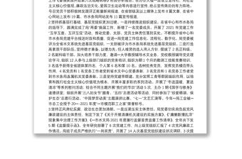 2021年黨組織書記抓基層黨建工作述職報告