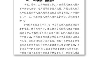 局班子成員“一崗雙責(zé)”責(zé)任清單