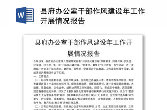 縣府辦公室干部作風建設年工作開展情況報告