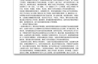 某鎮(zhèn)領導班子分析研判自查報告