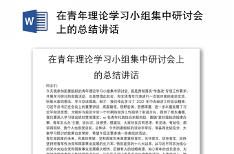 在青年理論學(xué)習(xí)小組集中研討會上的總結(jié)講話