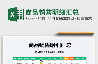 2022商品銷售明細匯總免費下載