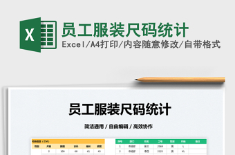 2022员工工装申领统计表