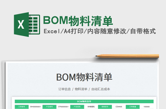 2023BOM物料清單免費下載