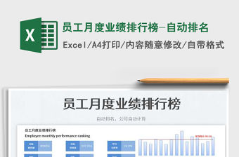 2023員工月度業績排行榜-自動排名免費下載